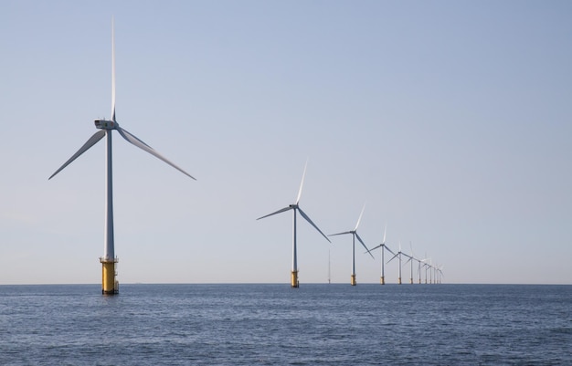 Free photo offshore wind farm near ijmuiden netherlands