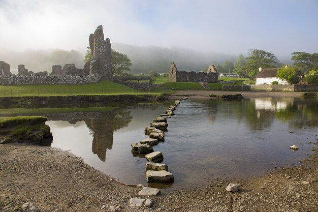 Ogmore Castle and lake