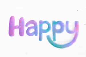 Бесплатное фото Масляная краска счастливый текст типографии скрипт шрифта
