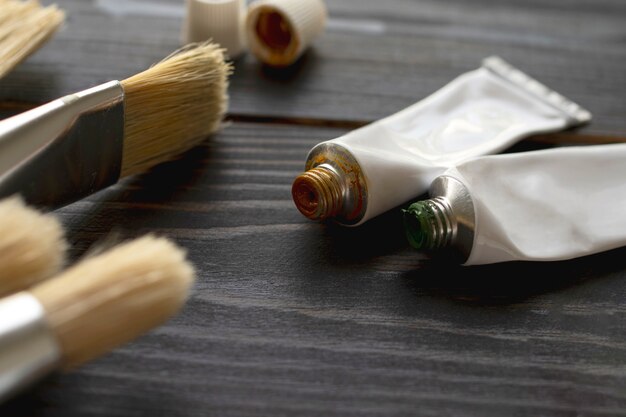 Oil paint tubes for painting