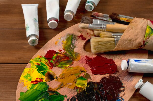 Oil paint tubes for painting