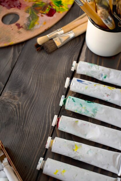 Oil paint tubes for painting