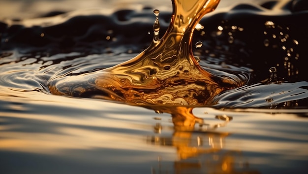 Free photo oil pollution in water created with generative ai technology