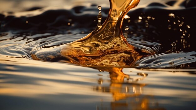 Oil pollution in water created with Generative AI technology