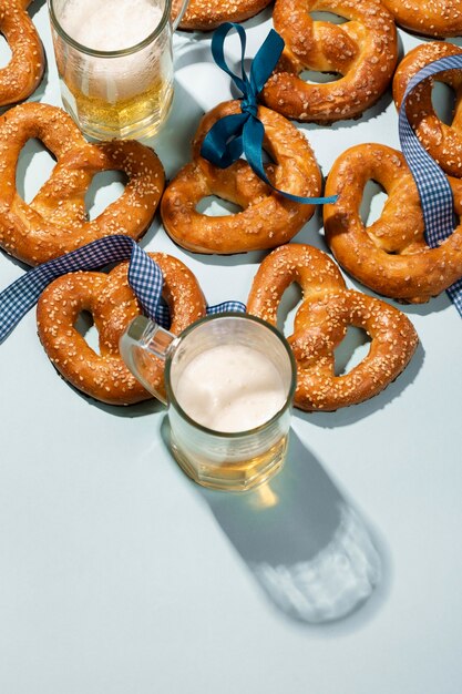 Oktoberfest assortment with delicious pretzel