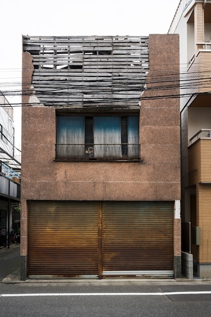 Old abandoned house front view