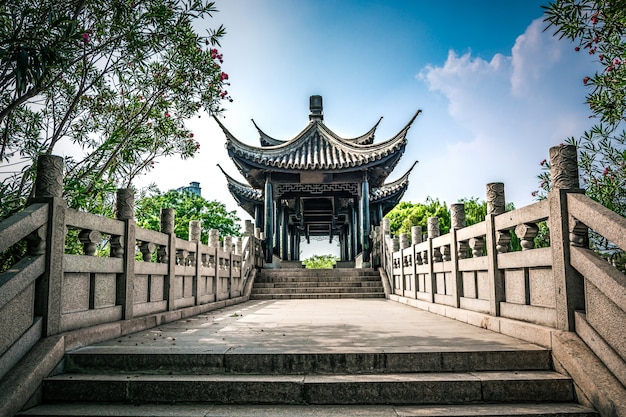 Old bridge in Chinese park