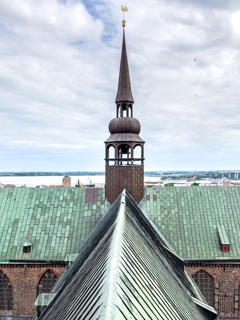 Free photo an old building with sharp roofs peaked roof