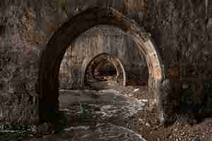 Бесплатное фото Водные туннели старого города на береговой линии алании