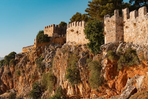 Old city on the coast in the sea