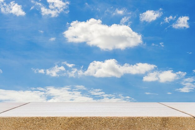 Old distressed concrete with blue sky