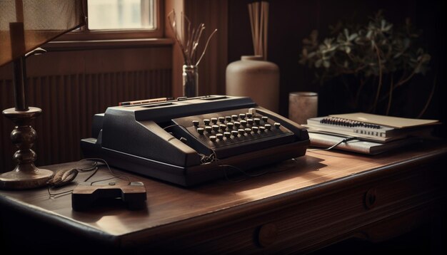 Old fashioned letter on desk evokes nostalgia generated by AI