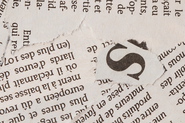 old french newspaper top view