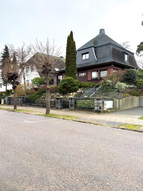 An old house with a tiled roof