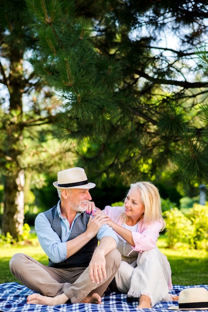 Old man looking at his woman