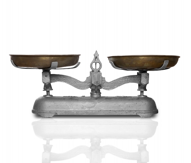 Old metal balance to weigh