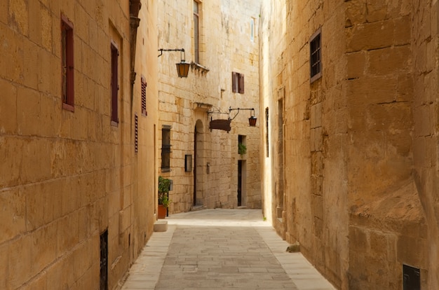 Old narrow  street of european town