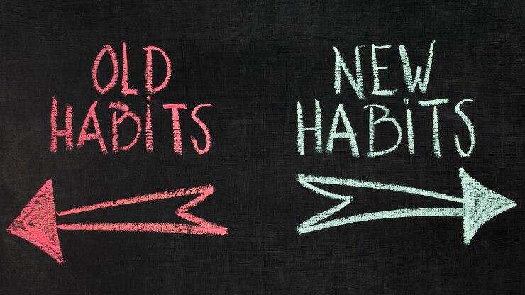 मुफ़्त फोटो old and new habits concept
