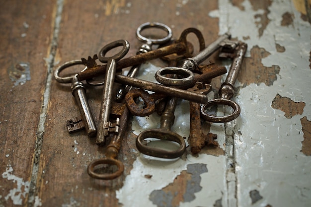 Free photo old ornate keys