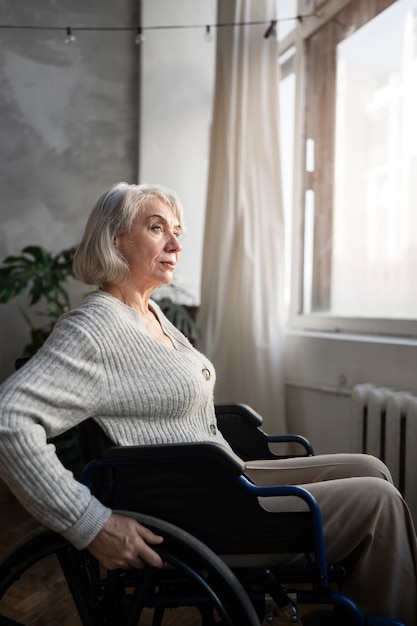 Free photo old patient suffering from parkinson