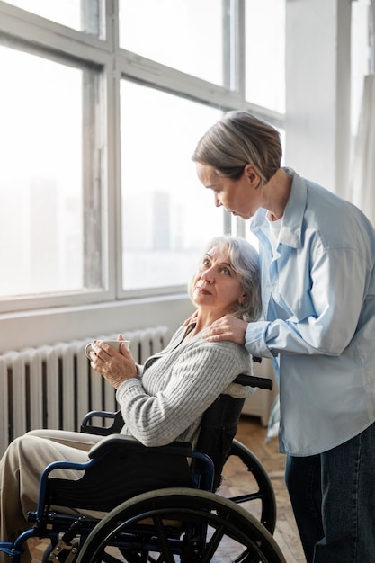 Old patient suffering from parkinson