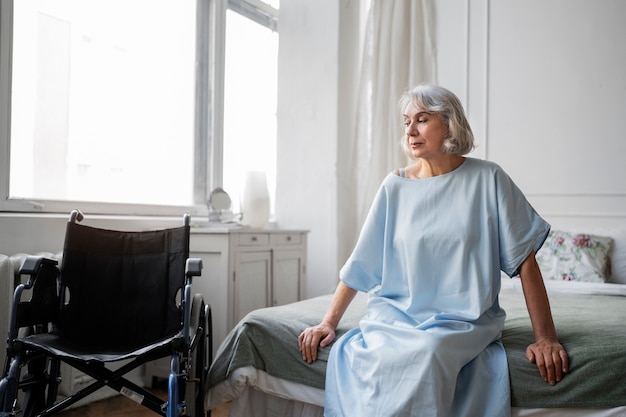 Old patient suffering from parkinson