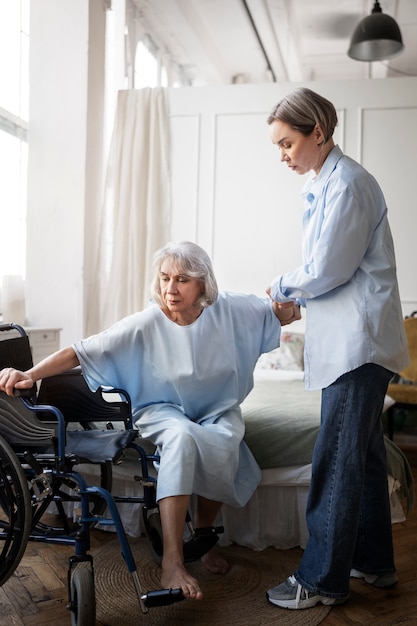 Old patient suffering from parkinson