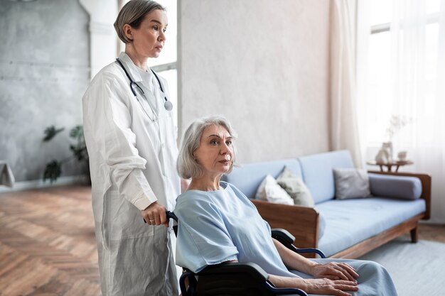 Old patient suffering from parkinson