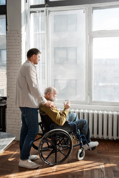 Old patient suffering from parkinson