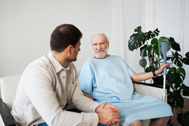 Old patient suffering from parkinson