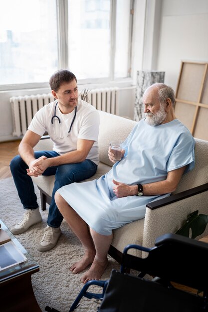 Old patient suffering from parkinson