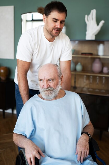 Old patient suffering from parkinson