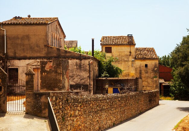 Old picturesque houses in Catalan village