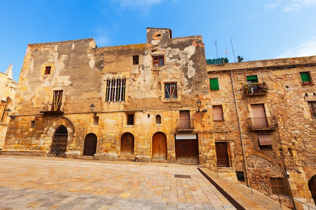 Old picturesque houses of  european town. Tarragona