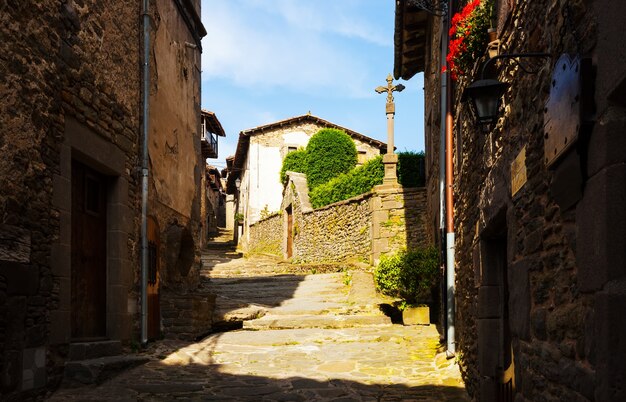 Old street in Rupit. Catalonia