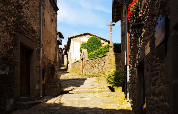 Old street in Rupit. Catalonia