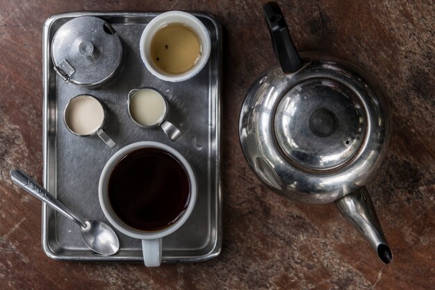 無料写真 古いスタイルのアジアのコーヒーセット