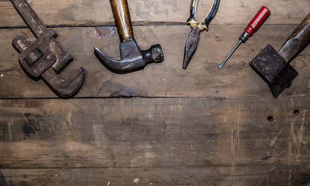 Old tools top view