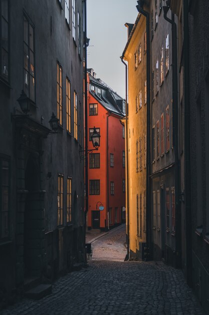 Old town at Stockholm during sunrise