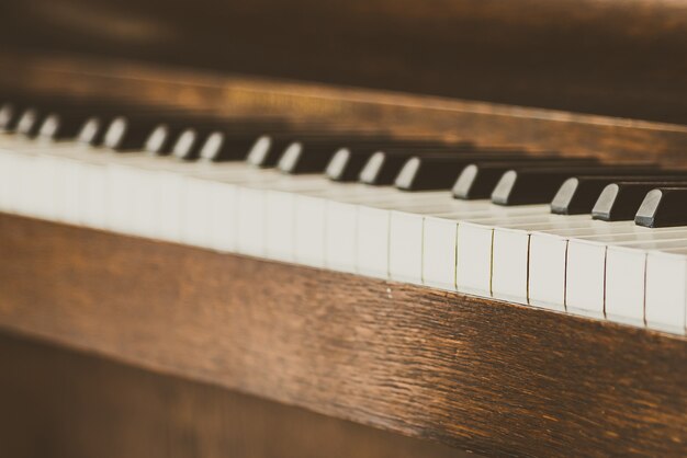 Old vintage piano keys