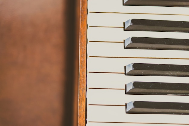 Old vintage piano keys