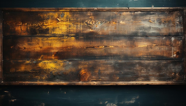 Free photo old weathered wood plank on rustic table dark background generated by artificial intelligence