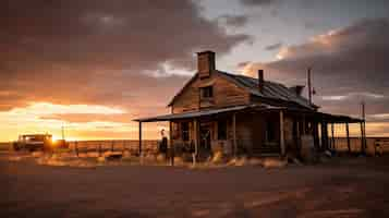 Free photo old western town building