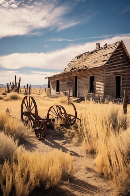 Free photo old western town concept