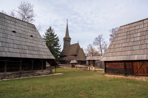 Old wooden house in a village