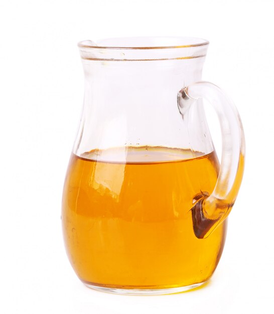 Olive oil in a glass jar