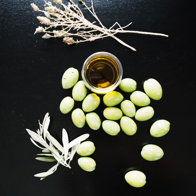 Olive oil and olives