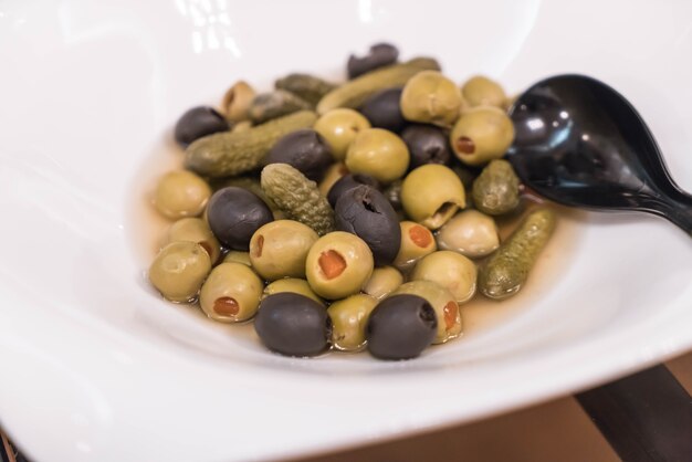 olive pickle on plate