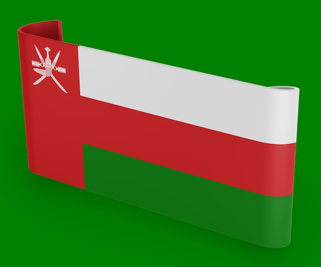 Free photo oman flag ribbon banner