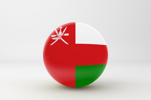 Oman Flag In White Background